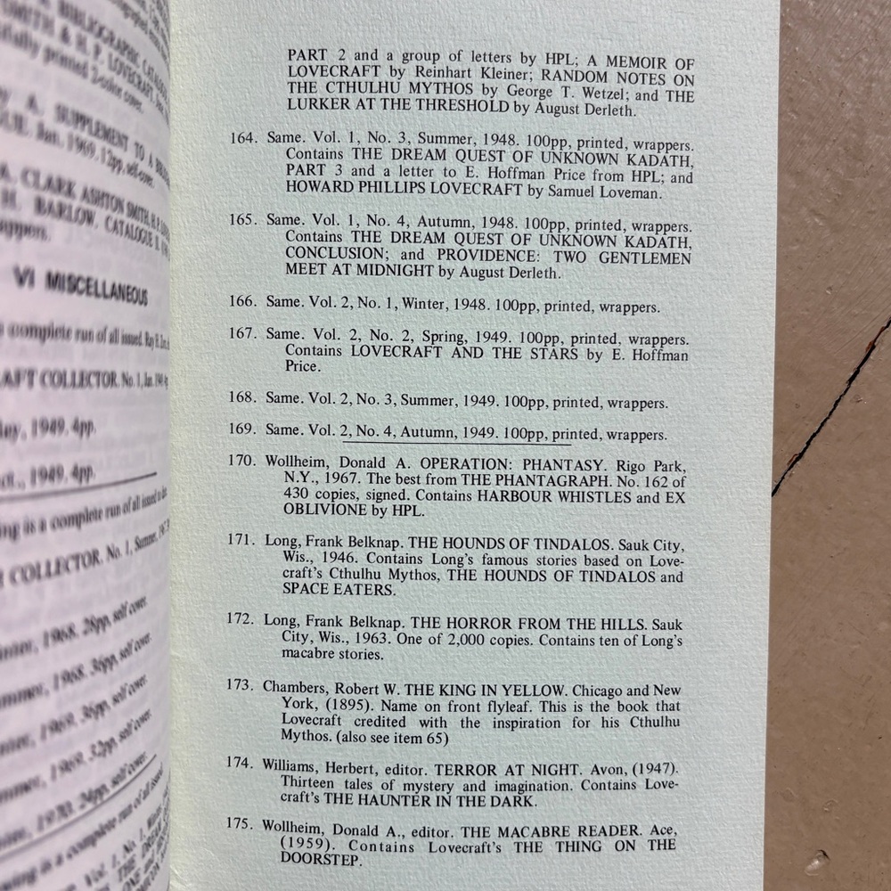 1970 Howard Phillips Lovecraft Book Catalogue Necronimicon Innsmouth Cthulhu - Picture 6 of 7